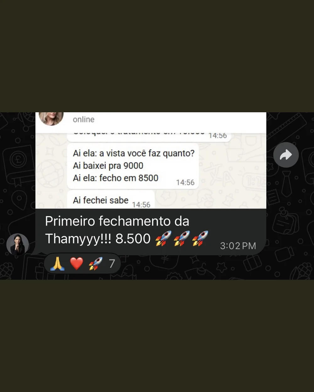 Depoimento de aluna do Código Full Face