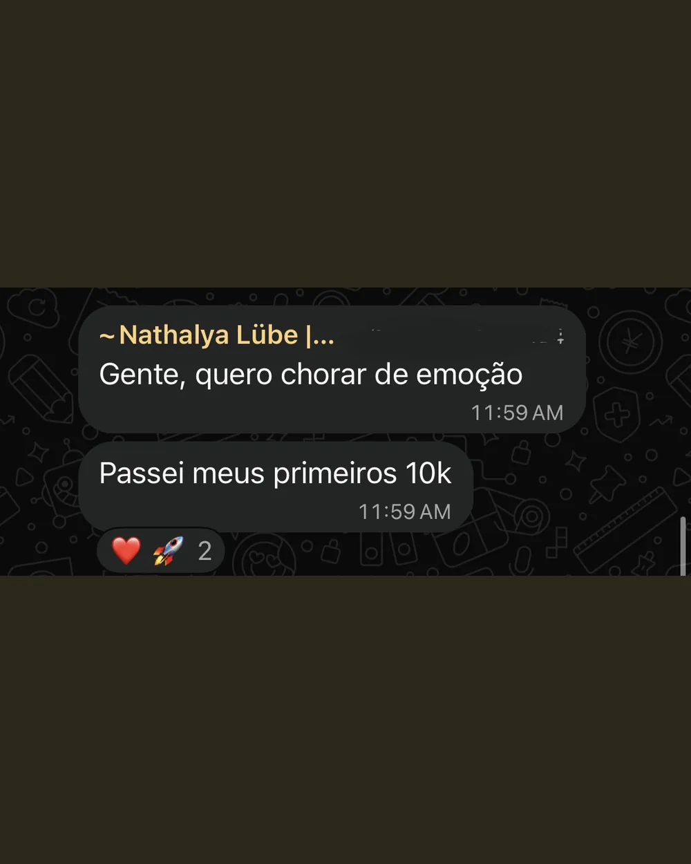 Depoimento de aluna do Código Full Face