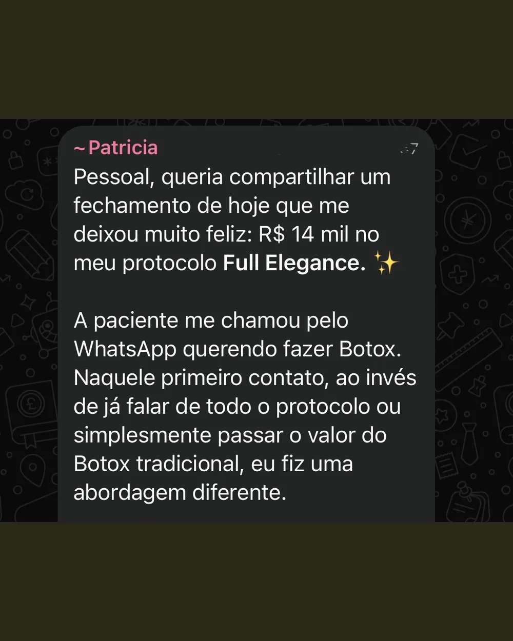 Depoimento de aluna do Código Full Face